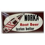 Norka Root Beer Metal Sign, 24in x 12in