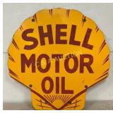 1929 DS Shell Motor Oil Metal Sign, 24in x 25in
