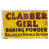 Emb. Clabber Girl Baking Powder Sign w/ Wood Back,