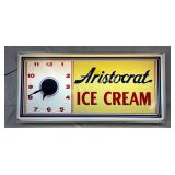 Illuminated Aristocrat Ice Cream Advertising Clock