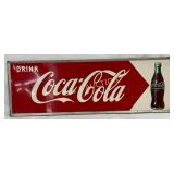 Drink Coca-Cola Metal Sign w/Bottle 54X18