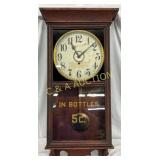 Early Coca-Cola Wooden Clock, 16in x 34in