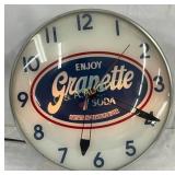 Grapette Soda Light-Up Clock, 15 inches