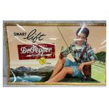 Dr Pepper Cardboard Sign with Fishing Scene, 32inn