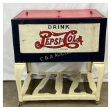 Pepsi-Cola Double Dot Metal Drink Cooler with Side
