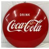 24in. Porc. Drink Coca-Cola Button Sign