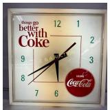 Emb. Coca-Cola Light-Up Plastic Clock, 16 Inches,