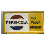 1969 Pepsi-Cola Sign by Scioto Signs, Self Framed,