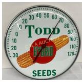 12in Todd Hybrid Seeds Thermometer with Corn Graph
