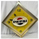 Pepsi Light-Up Square Clock with Dual-Sided Design