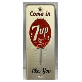 Emb. 7up "Come In" Sign, 9in x 3in