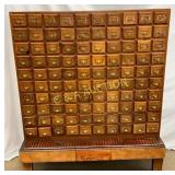 Oak Card Catalog Cabinet 42in x 50in