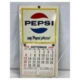 1970 Pepsi Calendar With Metal Front and Cardboard