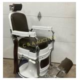 Koken Porc. Barber Chair with Brown Upholstery and