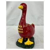 Red Goose Shoes Painted Cast Iron Figurine, 6in x
