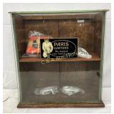 Paris Garters Glass Cabinet Display with Original
