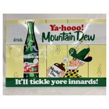 Embossed Wood-Backed Mountain Dew Sign, 58in x 39i