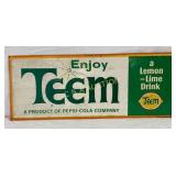 Emb. Teem Lemon-Lime Drink Metal Sign, 32in x 13in