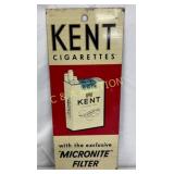 Kent Cigarettes Tin Tacker Advertising Sign with P