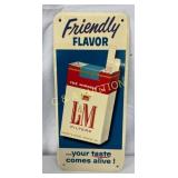 L&M Cigarettes tin Tacker Sign with Pack Illustrat