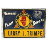 Embossed Metal Sign for Illinois Farm Bureau Membe