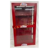 Early Lance Red Metal Cabinet with Glass Panels, 1