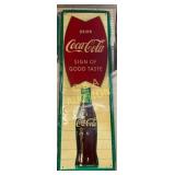 1960 Coke Vertical Fishtail Sign, 18 x 53