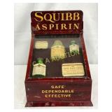 Squibb Aspirin Metal Store Display Case with Glass