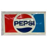 Emb. Pepsi Sign, Self-Framed, 67in x 35in