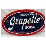 Restored Embossed Grapette Soda Advertising Sign,