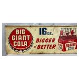 Embossed Metal Advertising Sign for Big Giant Cola