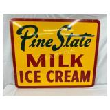 1963 Pine State Milk and Ice Cream Metal Sign, 36×