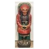 Wooden Carved Indian Store Display, 44 Inches Tall