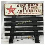 Star Brand Shoes Metal Store Display Rack w/Marque