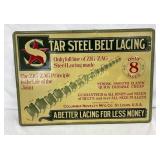 SS Star Steel Belt Lacing Metal Sign, 19ï¿½14 Inches