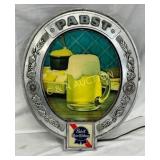 Pabst Blue Ribbon Lexan Light-Up Beer, 14x 17