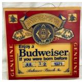 Lexan Budweiser Sign 17x17