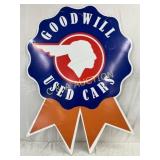 DS Goodwill Used Cars Metal Sign with Ribbon Desig