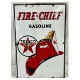 Texaco Fire-Chief Gasoline SSP Pump Plate, 12x18in