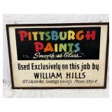 Pittsburgh Paints Sign, ï¿½Metal with Wooden Frame,