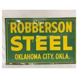 Emb. Robberson Steel Metal Sign, Oklahoma City, OK
