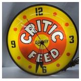 Critic Feed Light Up ï¿½Pam Clock, 14 inches
