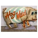 ï¿½Hog Wildï¿½ Metal Sign With 3D Pig Design, 58in x 3