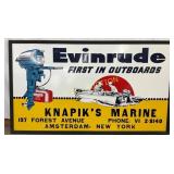 Emb. Evinrude Sign for Knapikï¿½s Marine, 87in x 51i