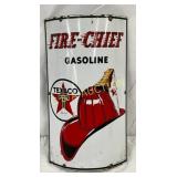 Texaco Fire-Chief Gasoline SSP Curved Gas Pump Pla