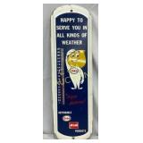 Vintage Metal Esso Thermometer, 8in x 27in