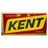 Kent Feeds Emb. Metal Sign With Wood Back, 95in x