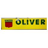 Oliver Emb Metal Sign w/Wood frame back, 95in x 23