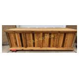 Solid Pine Store Counter with Slatted Design, 10ft