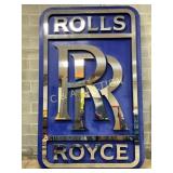 Emb. Rolls-Royce Metal Sign, 112in x 71in